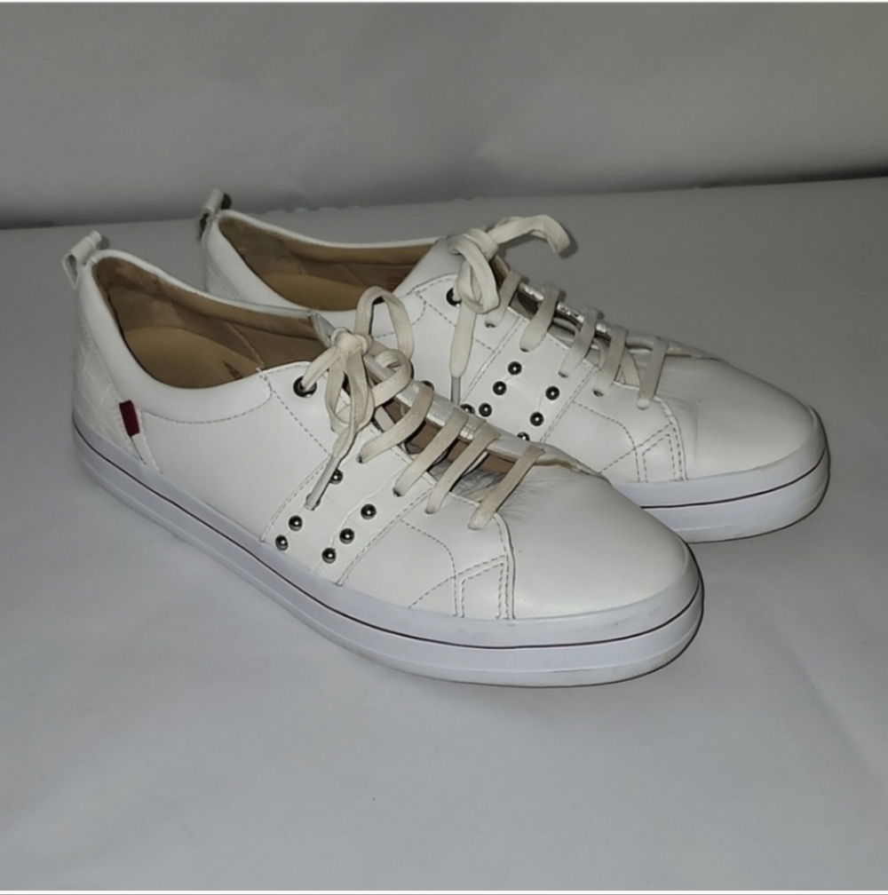 Marc joseph White platform style sneakers
